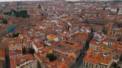 Aerial view around the old town of the city  Salamanca in  Spain 動画素材 336916637