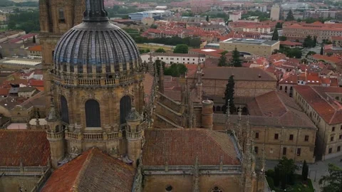 Aerial view around the old town of the city  Salamanca in  Spain Stock Footage 336916758