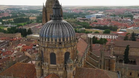 Aerial view around the old town of the city  Salamanca in  Spain 库存影片 336916844