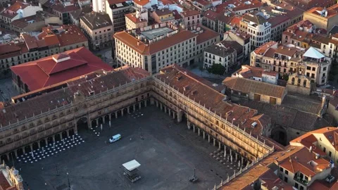 Aerial view around the old town of the city  Salamanca in  Spain Vidéo 336916950