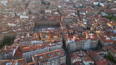 Aerial view around the old town of the city  Salamanca in  Spain Vídeo Stock 336917034