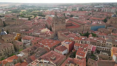 Aerial view around the old town of the city  Salamanca in  Spain Stock Footage 336917544