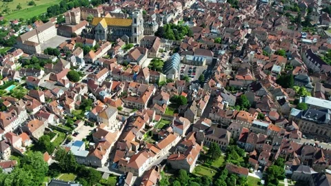 Aerial view around the old town of the city Langres in France 库存影片 336991850