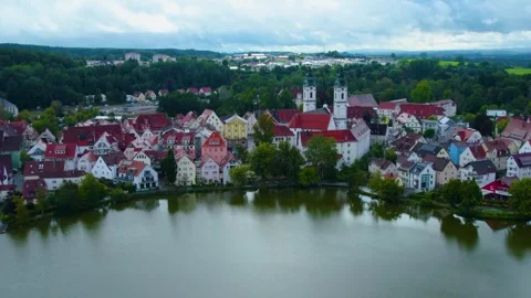 Aerial view around the old town of the city Bad Waldsee 库存影片 337200750