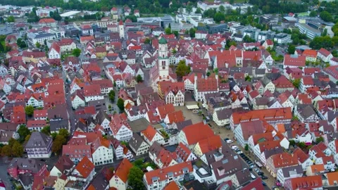  Aerial view around the old town of the city Biberach  Vídeos de archivo 337205433