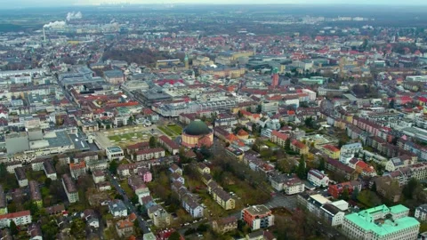 Aerial view around the old town of the city Darmstadt  動画素材 337205841