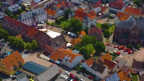 Aerial view around the old town of the city Hardheim  库存影片 337206780