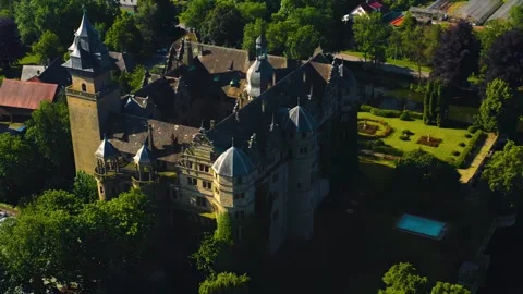 Aerial view around the old town of the city Neuenstein 库存影片 337206929