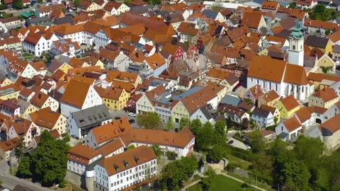 Aerial view around the old town and monastery of the city Abensberg, Bavaria 動画素材 337447610