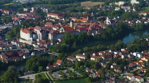 Aerial view around the old town of the city  Neuburg an der Donau 库存影片 337450335
