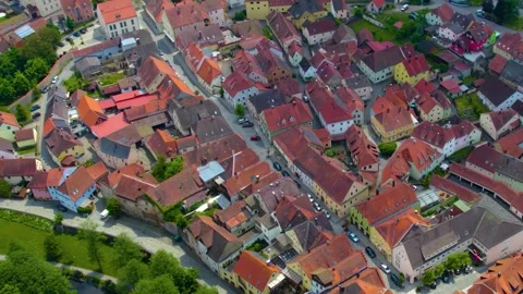 Aerial view around the old town of the city Neunburg vorm Wald in Bavaria 库存影片 337513265