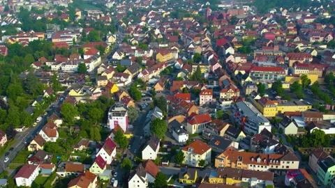 Aerial view around the old town of the city zirndorf in Germany 库存影片 337514346