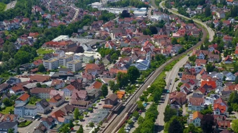 Aerial view around the old town of the city Lorch  库存影片 337565000