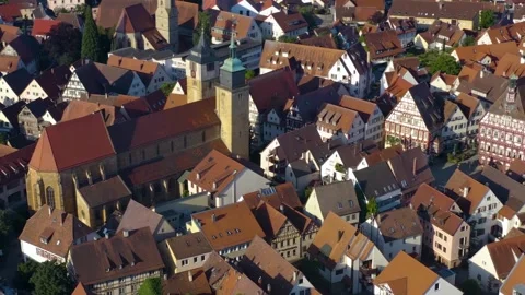Aerial view around the old town of the city Markgroningen Stockbeeldmateriaal 337565017