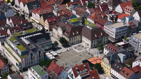 Aerial view around the old town of the city Göppingen in Germany Видео 338240214