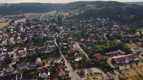 Aerial view around the old town of the city Berching in Germany Stock Footage 338291207