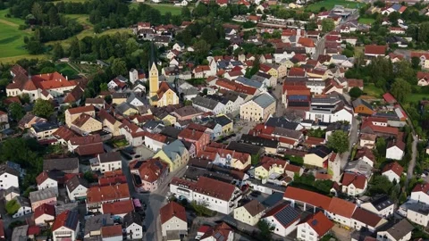 Aerial view around the old town of the city Dietfurt 스톡 동영상 338292206