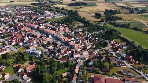 Aerial view around the old town of the city Freystadt 스톡 동영상 338292407