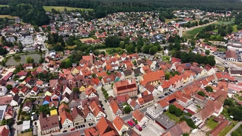 Aerial view around the old town of the city Heideck 스톡 동영상 338293713