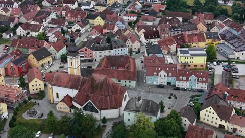 Aerial view around the old town of the city Nittenau 스톡 동영상 338413241