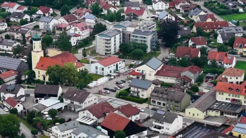 Aerial view around the old town of the city Denkendorf in Germany 库存影片 339087307