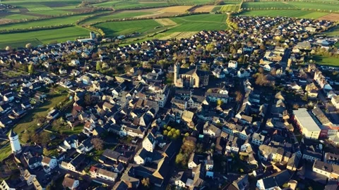Aerial view around the old town of the city Munstermaifeld 스톡 동영상 339794344