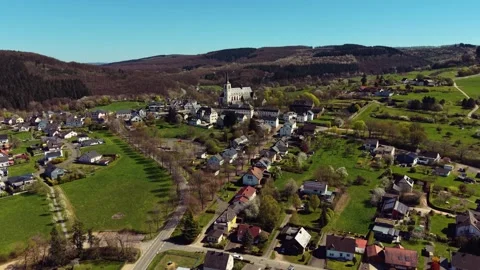 Aerial view around the old town of the city Klausen Stock-Footage 339796332