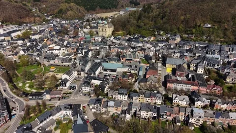 Aerial view around the old town of the city Malmedy 스톡 동영상 339799274