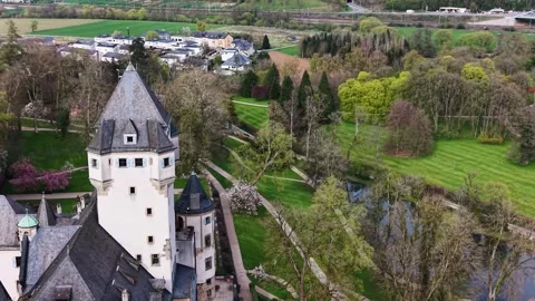 Aerial view around the old town of the city Colmar-Berg 스톡 동영상 339800488