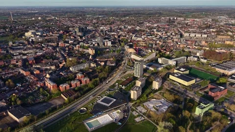 Aerial view around the old town of the city Hasselt 스톡 동영상 339800720