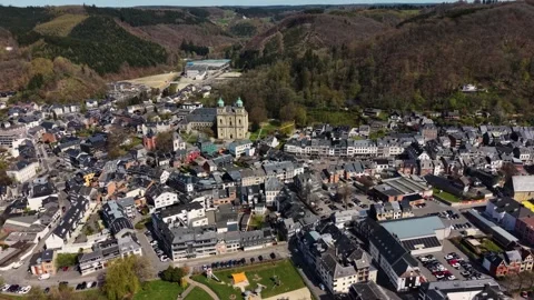 Aerial view around the old town of the city Malmedy 库存影片 339800830