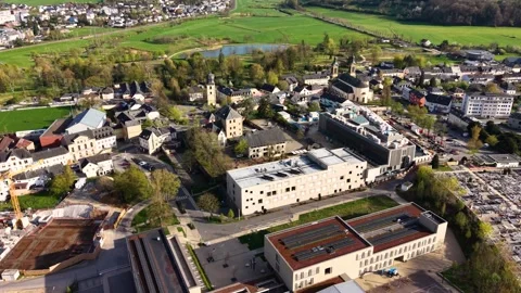Aerial view around the old town of the city Luxembourg 스톡 동영상 339800935