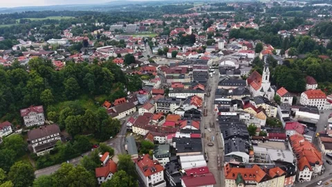 Aerial view around the old town of the city Bad Tölz 库存影片 340607231