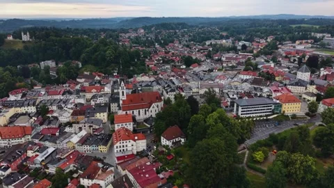 Aerial view around the old town of the city Bad Tölz 库存影片 340607345