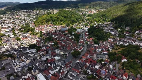 Aerial view around the old town of the city Biedenkopf 库存影片 340655023