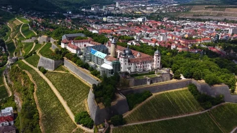 Aerial view around the old town of the city Würzburg Stockbeeldmateriaal 340832931