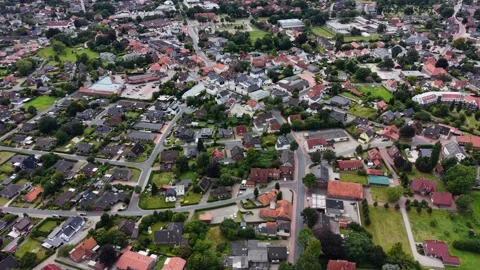 Aerial view around the old town of the city Zetel, Germany 库存影片 340906549