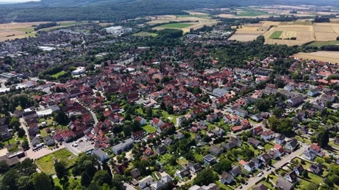 Aerial view around the old town of the city Bad Munder , Germany 库存影片 340912059