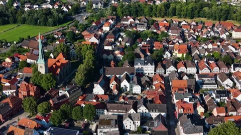 Aerial view around the old town of the city Brakel Stockbeeldmateriaal 340912416