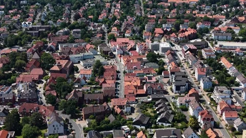 Aerial view around the old town city of Gehrden, Germany Видео 340912580
