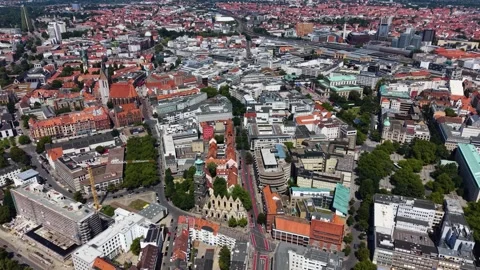 Aerial view around the old town of the city Hannover 库存影片 340912799