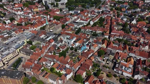 Aerial view around the old town of the city Hameln 库存影片 340919678