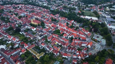 Aerial view around the old town of the city Lemgo 库存影片 341008426