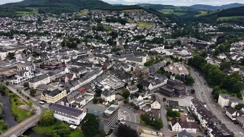 Aerial view around the old town of the city Meschede 動画素材 341008854