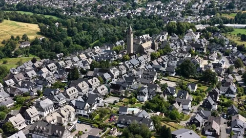 Aerial view around the old town of the city Schmallenberg 库存影片 341009268