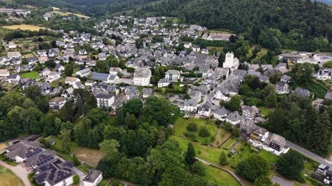 Aerial view around the old town of the city Bad Fredeburg, Germany Stock-Footage 341009309