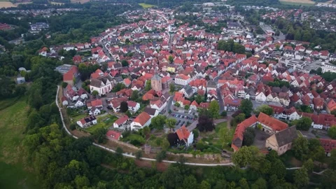 Aerial view around the old town of the city Blomberg , Germany 库存影片 341010057