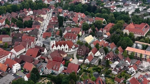 Aerial view around the old town of the city Rietberg 库存影片 341022129