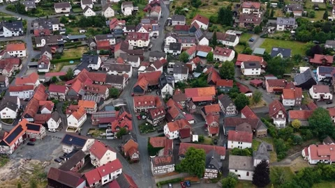 Aerial view around the old town of the city Dautphetal Vidéo 341029016
