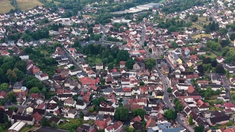 Aerial view around the old town of the city Gedern 库存影片 341029756